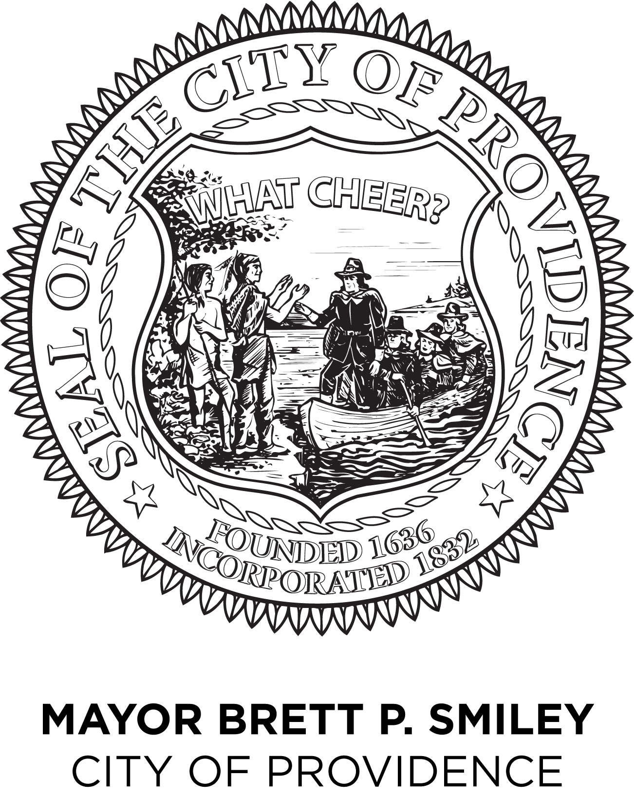 Providence City seal depicting when the city was founded and incorporated<br />
